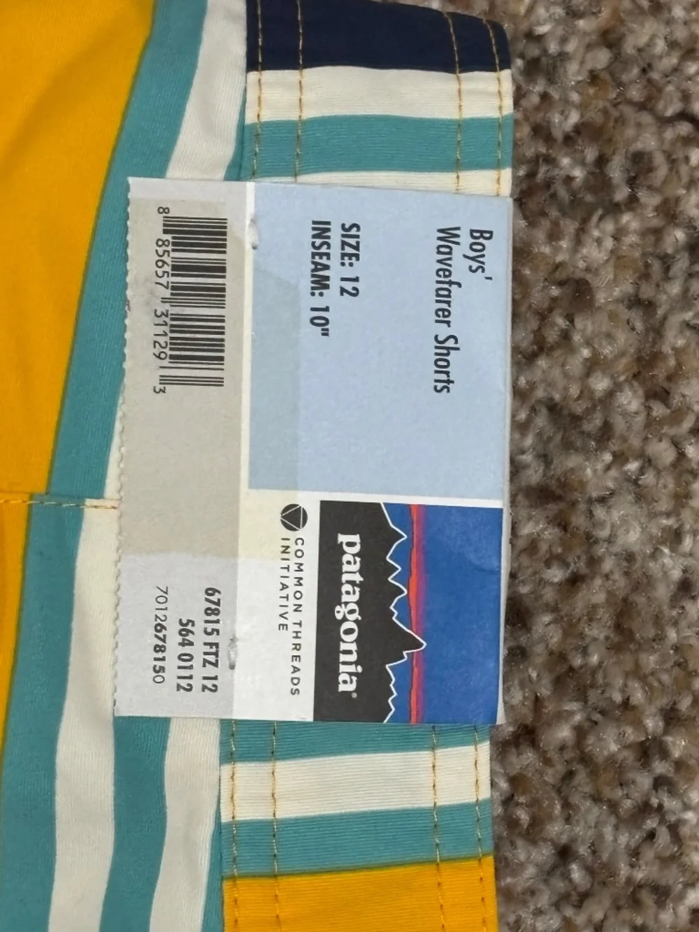 Patagonia BRAND NEW WITH TAGS Boys Wavefarer Shorts Swim Board shorts size 12